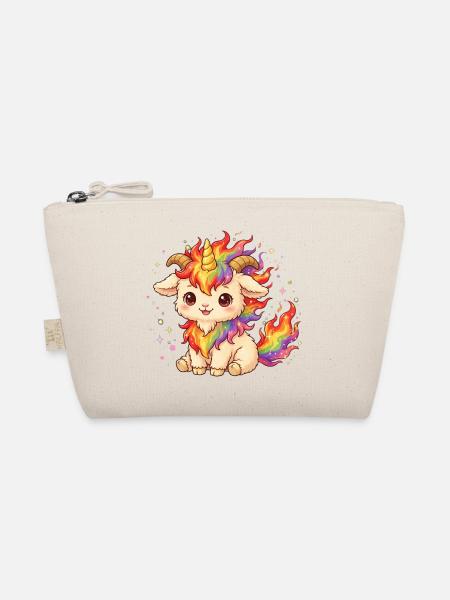 Unicorn Fire Goat Shirt Einhorn Feuer Ziege  - Bio-Täschchen - Natur