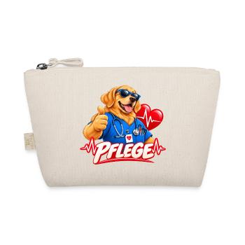 Pflegeheld Hund Cartoon - Bio-Täschchen - Natur - Vorne