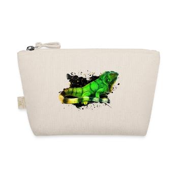 Retro Iguana Paint Splash Reptile Keeper Lizard - Organic Pouch - nature - Front