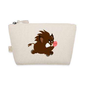 Angry Cartoon Wild Boar by Cheerful Madness!! - Organic Pouch - nature - Front