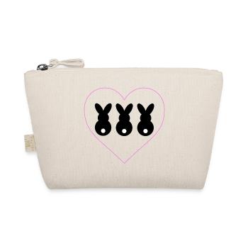 3 Rabbit in Heart - Organic Pouch - nature - Front