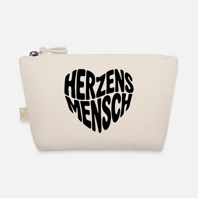 Herzensmensch Herzform - Bio-Täschchen - Natur