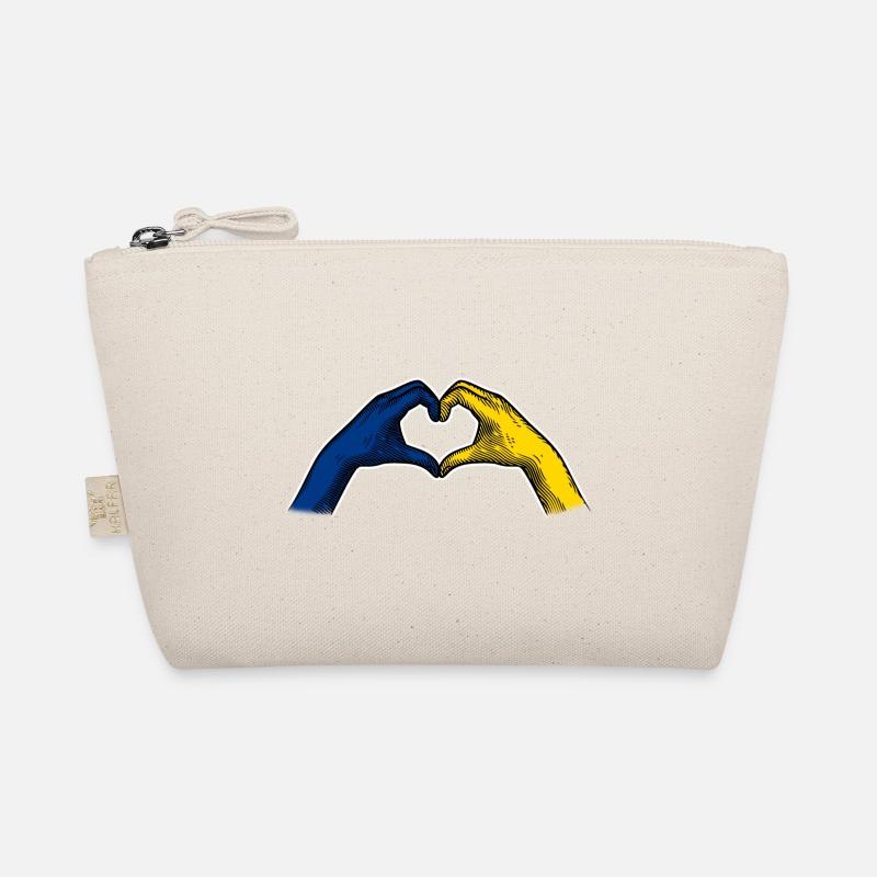 Heart Hands Ukrainian Flag Support Ukraine Organic Pouch