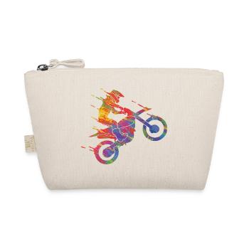 Motocross Colorful Paint Graphic Men Women & Kids - Organic Pouch - nature - Front