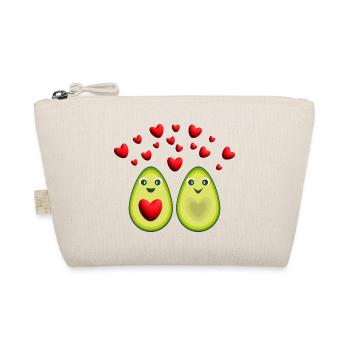 Avocado Liebe mit sehr vielen Herzen. - Bio-Täschchen - Natur - Vorne