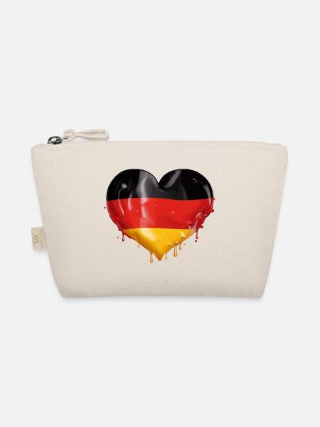 DEUTSCHLAND HERZ DEUTSCHLANDFLAGGE DEUTSCHLAND - Bio-Täschchen - Natur - Vorne