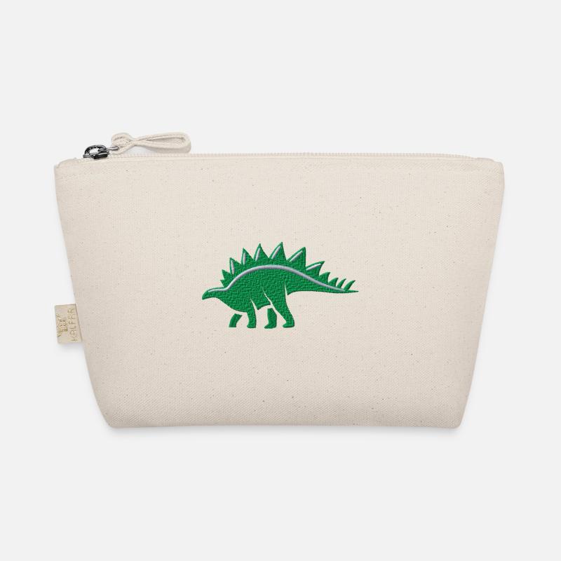 Stegosaurus bestickt - Bio-Täschchen - Natur