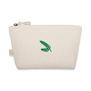 Embroidered fir branches - Organic Pouch - nature - Front