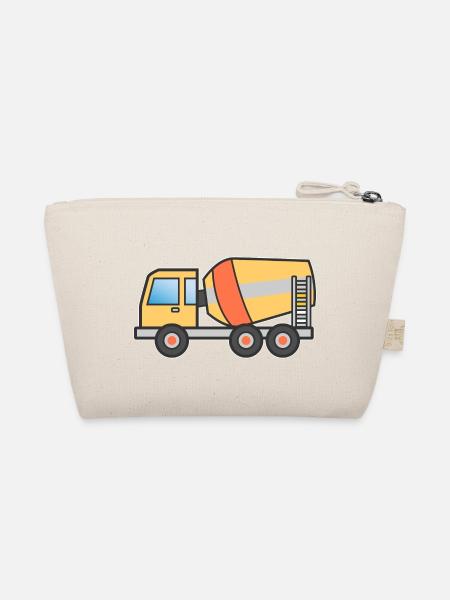 Concrete mixer dump truck gift children motive - Organic Pouch - nature - Back