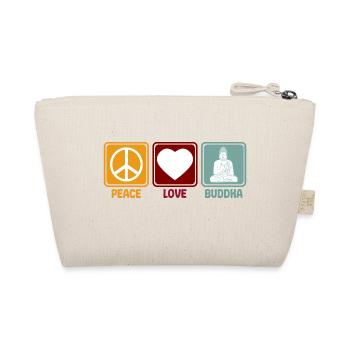Buddha Peace Love saying retro for Buddhist - Organic Pouch - nature - Back