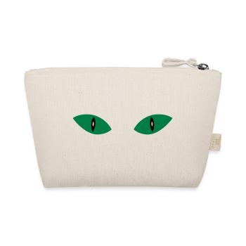 ★ Designfarben änderbar ★ Zwei Katzenaugen - Bio-Täschchen - Natur - Hinten