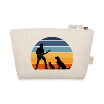 Guitar Player Pet Dog Animal Musician Bassist - Organic Pouch - nature - Back