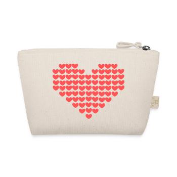 red heart red hearts pink heart gift mother's day - Organic Pouch - nature - Back