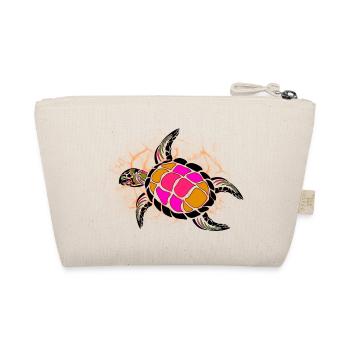Pink and orange turtle - Organic Pouch - nature - Back