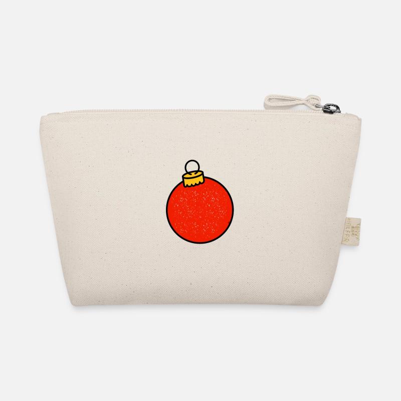 Rote Weihnachtskugel mit Glitzer Bio-Täschchen