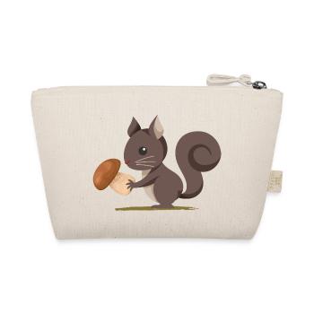 Nature lover, squirrel, mushroom picker, mushroom in the forest - Organic Pouch - nature - Back