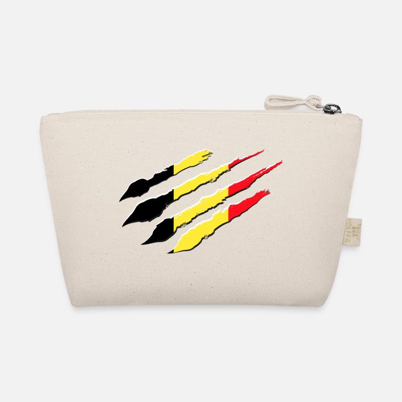 Belgium Flag Scratch Belgian Flag Claws Cut Organic Pouch