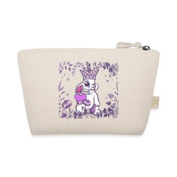 Bunny King Heart Fantasy Rabbit Fairy Tale - Organic Pouch - nature - Back