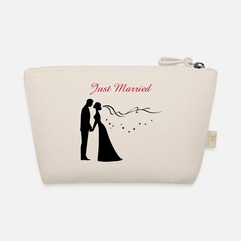 Hochzeit Brautpaar Geschenk Just Married - Bio-Täschchen - Natur