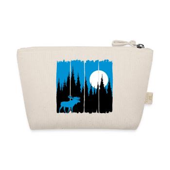 Moose in front of the moon / sun forest dweller forest deer animal - Organic Pouch - nature - Back