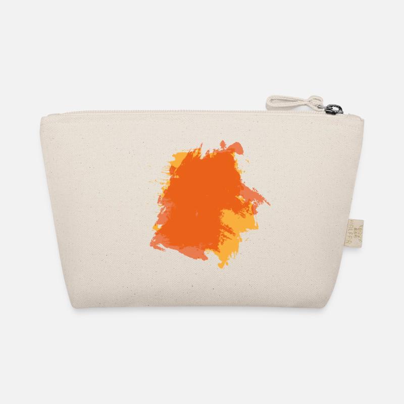 Farbe Klecks Spritzer Maler Geschenk bunt orange Bio-Täschchen