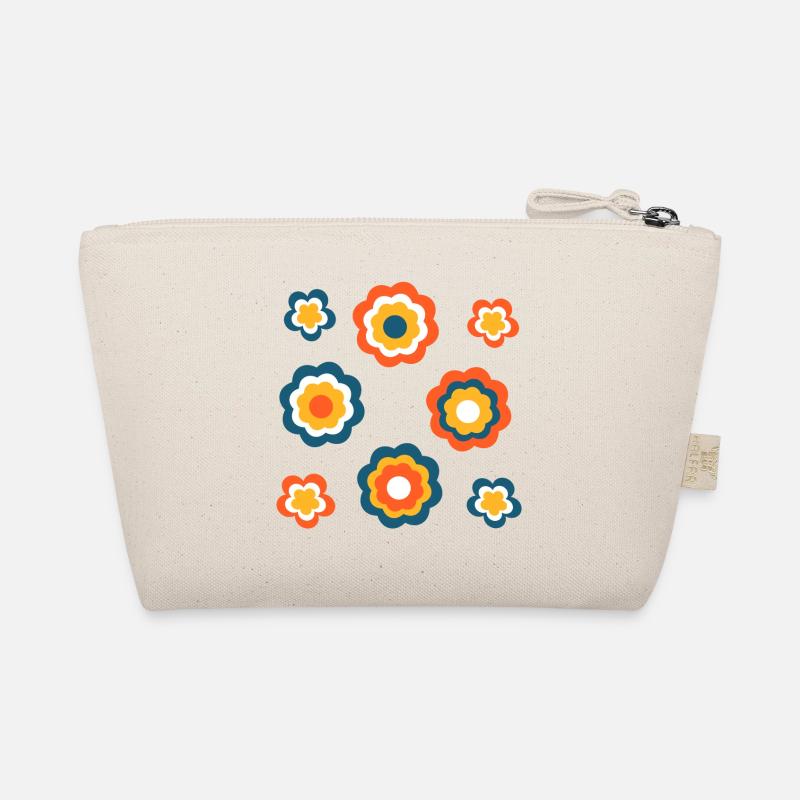 70s Flower Pattern Organic Pouch
