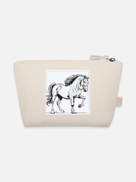 Pferd Pferde Pony Hengst Ross Gaul - Bio-Täschchen - Natur - Hinten