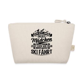 Ski Mädchen | Skifahrer Skifahren Skier Geschenke - Bio-Täschchen - Natur - Hinten