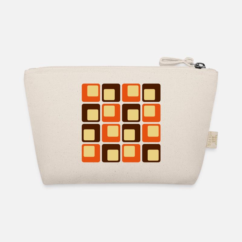 70s Retro Square Shapes Pattern Organic Pouch