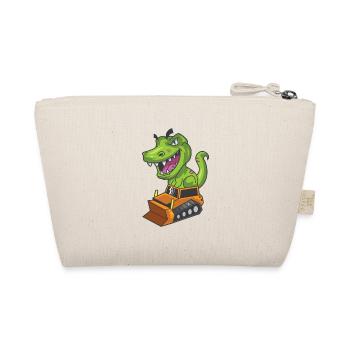 Dinosaurier Bauarbeiter Dino Geschenk Bagger - Bio-Täschchen - Natur - Hinten