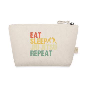 Jiu Jitsu Martial Arts Eat Sleep Repeat Retro Saying - Organic Pouch - nature - Back