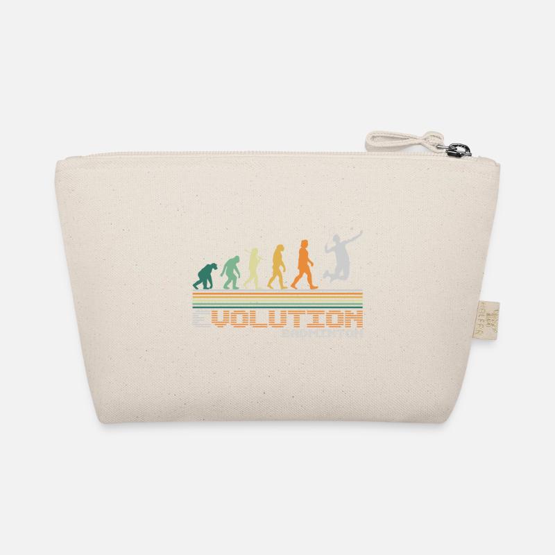 Badminton Federball Evolution Retro Lustig - Bio-Täschchen - Natur
