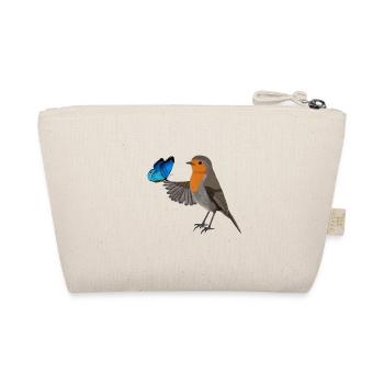 Merle d'Europe avec motif d'oiseau papillon bleu - Trousse biologique - nature - Dos