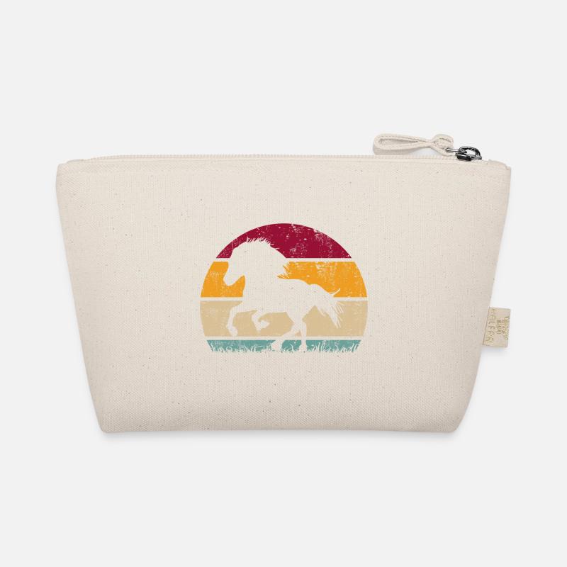 Islandpferd Tölt Isländer Pferde Retro Silhouette - Bio-Täschchen - Natur