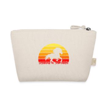 Icelandic horse iceland tölt sun retro silhouette - Organic Pouch - nature - Back