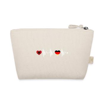 Albania Germany flag heart coat of arms heartbeat - Organic Pouch - nature - Back
