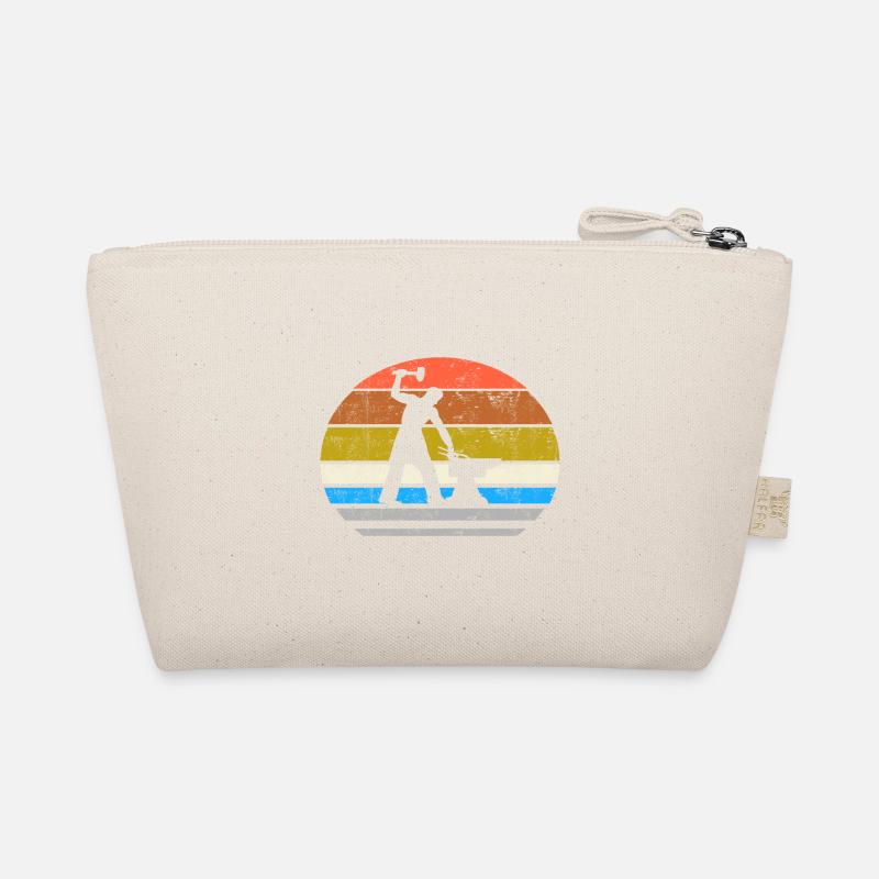 Farrier anvil retro silhouette Organic Pouch