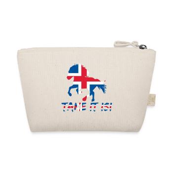 Icelandic horse Take it Isi saying flag - Organic Pouch - nature - Back