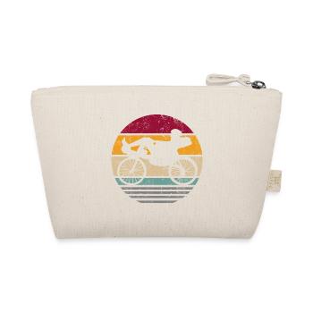 Recumbent recumbent bike bike retro silhouette - Organic Pouch - nature - Back