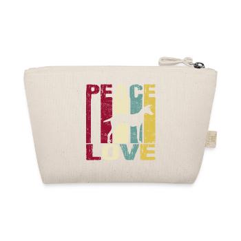 Podenco Canario Peace Love Retro Silhouette - Organic Pouch - nature - Back