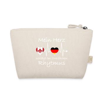 Deutschland Kanada Flagge Herzschlag - Bio-Täschchen - Natur - Hinten
