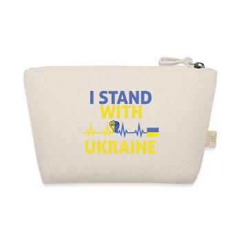 I Stand With Ukraine heartbeat Ukraine - Organic Pouch - nature - Back