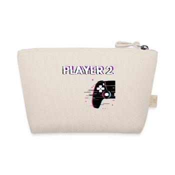 Player 2 Glitch Humor Gift Gamer Couple Love - Organic Pouch - nature - Back