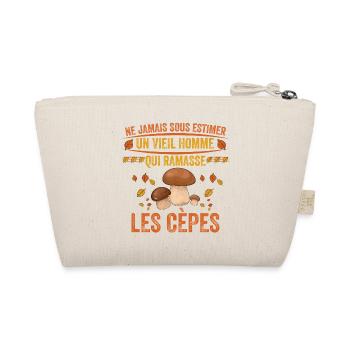 un vieil homme qui ramasse les cèpes Cadeau cèpes - Trousse biologique - nature - Dos