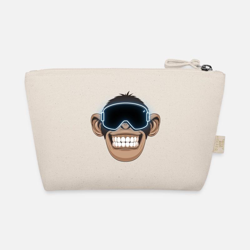 Monkey with ski goggles Organic Pouch