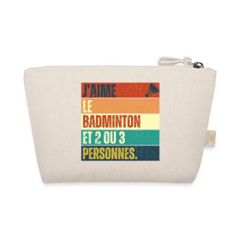 J' aime le badminton humour badiste cadeau vintage - Trousse biologique - nature - Dos