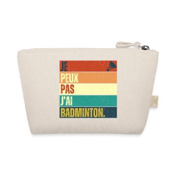 Je peux pas j' ai badminton cadeau badiste vintage - Trousse biologique - nature - Dos