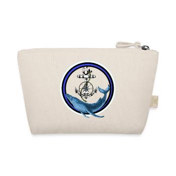 Marine mammal Fish Whale Fish Anchor maritime - Organic Pouch - nature - Back