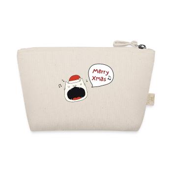 Merry Christmas cat with Christmas hat - Organic Pouch - nature - Back