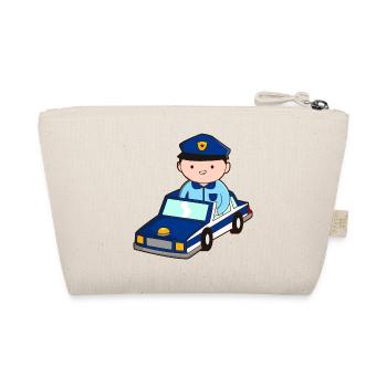 sweet police cart kids gift policeman siren - Organic Pouch - nature - Back